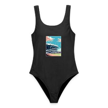 Melbourne Cricket Ground Australi Reiseposter - Frauen Badeanzug - Schwarz - Vorne - AI Model Female 172 light (172cm)