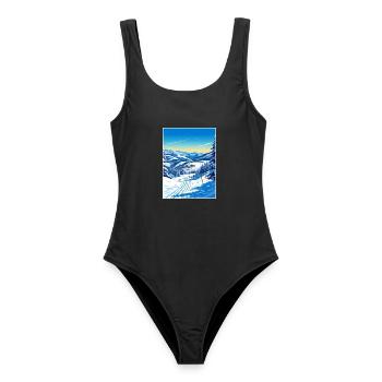 Deer Valley Utah Vintage Reiseposter Souvenir - Frauen Badeanzug - Schwarz - Vorne - AI Model Female 172 light (172cm)