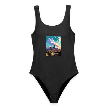 Denver Colorado Vintage Reiseposter WPA Souvenir - Frauen Badeanzug - Schwarz - Vorne - AI Model Female 172 light (172cm)