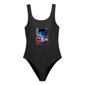 Las Vegas Nevada Vintage Reiseposter Souvenir - Frauen Badeanzug - Schwarz - Vorne - AI Model Female 172 light (172cm)