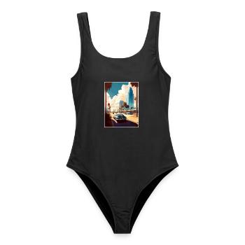 Jacksonville Florida Vintage Reiseposter WPA Kunst - Frauen Badeanzug - Schwarz - Vorne - AI Model Female 172 light (172cm)
