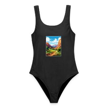 Zion National Park Utah Vintage Reiseposter WPA - Frauen Badeanzug - Schwarz - Vorne - AI Model Female 172 light (172cm)