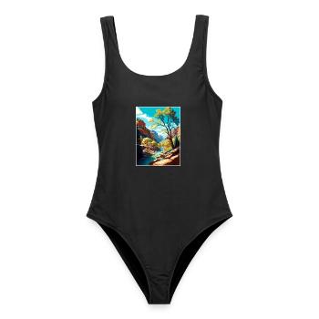 Oak Creek Canyon Arizona Vintage Reiseposter WPA - Frauen Badeanzug - Schwarz - Vorne - AI Model Female 172 light (172cm)