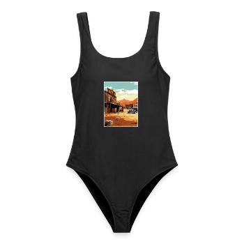 Goldfield Geisterstadt Nevada Vintage Reiseposter - Frauen Badeanzug - Schwarz - Vorne - AI Model Female 172 light (172cm)