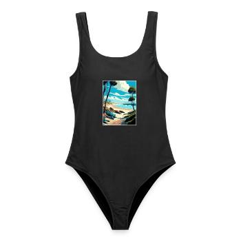 Salt Creek Beach Kalifornien Vintage Reiseposter - Frauen Badeanzug - Schwarz - Vorne - AI Model Female 172 light (172cm)