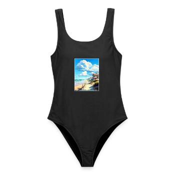 Salt Creek Beach Kalifornien Vintage Reiseposter - Frauen Badeanzug - Schwarz - Vorne - AI Model Female 172 light (172cm)
