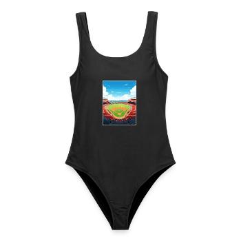 La Angels Stadion Kalifornien Vintage Reiseposter - Frauen Badeanzug - Schwarz - Vorne - AI Model Female 172 light (172cm)