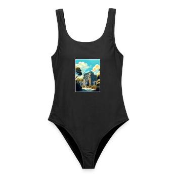 Der Bronx Zoo New York State Vintage-Reiseposter - Frauen Badeanzug - Schwarz - Vorne - AI Model Female 172 light (172cm)