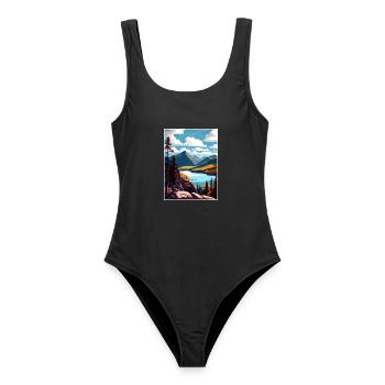 Das Adirondacks New York State Reiseposter - Frauen Badeanzug - Schwarz - Vorne - AI Model Female 172 light (172cm)