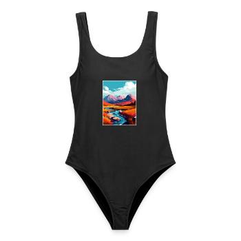 Ben Nevis Schottland Vintage Reiseposter Souvenir - Frauen Badeanzug - Schwarz - Vorne - AI Model Female 172 light (172cm)