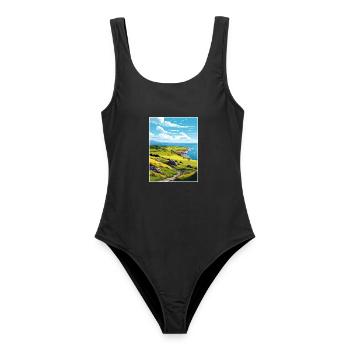 Isle Of Seil Schottland Vintage Reiseposter WPA - Frauen Badeanzug - Schwarz - Vorne - AI Model Female 172 light (172cm)