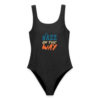 Jazz Geschenk - Frauen Badeanzug - Schwarz - Vorne - AI Model Female 172 light (172cm)