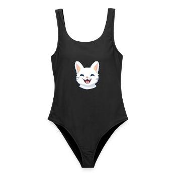 Niedliche Katze bunte Aquarell-Tierillustration - Frauen Badeanzug - Schwarz - Vorne - AI Model Female 172 light (172cm)
