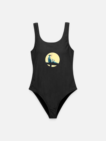 chilling Katta - retro - Lemur - Affe - Halbaffe - - Frauen Badeanzug - Schwarz