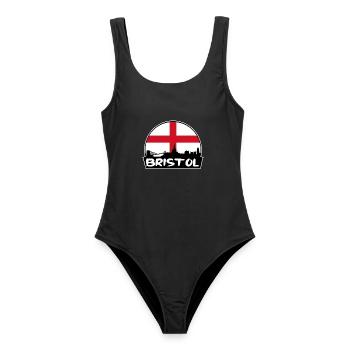Bristol England Flagge Skyline Silhouette Reisen - Frauen Badeanzug - Schwarz - Vorne - AI Model Female 172 light (172cm)