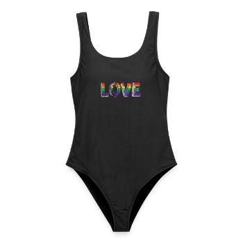 LGBT Love - Frauen Badeanzug - Schwarz - Vorne - AI Model Female 172 light (172cm)