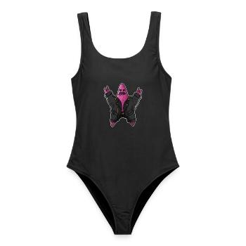 Funkelnder Seestern Korallenriff - Frauen Badeanzug - Schwarz - Vorne - AI Model Female 172 light (172cm)