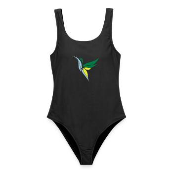Kolibri hummingbird 3-farbig - Frauen Badeanzug - Schwarz - Vorne - AI Model Female 172 light (172cm)