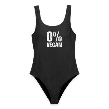 0 Prozent Vegan Fleischesser Anti Vegan - Frauen Badeanzug - Schwarz - Vorne - AI Model Female 172 light (172cm)