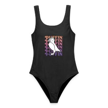 Papageitaucher Papageientaucher Damen Puffin - Frauen Badeanzug - Schwarz - Vorne - AI Model Female 172 light (172cm)