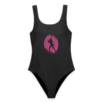 Baseball Baseballer Fingerabdruck Baseballspieleri - Frauen Badeanzug - Schwarz - Vorne - AI Model Female 172 light (172cm)