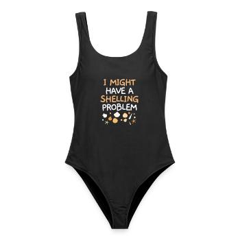 Ich könnte ein Muschelproblem haben Muschel Beachc - Frauen Badeanzug - Schwarz - Vorne - AI Model Female 172 light (172cm)