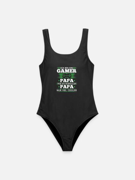 Gamer Papa Geschenk - Frauen Badeanzug - Schwarz