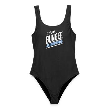  Bungee Jumper Geschenkidee, Bungy Jumps, Bungee - Frauen Badeanzug - Schwarz - Vorne - AI Model Female 172 light (172cm)