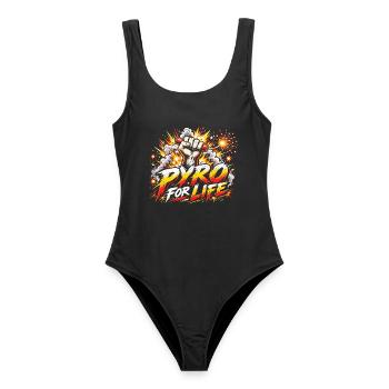 Pyro for Life - Frauen Badeanzug - Schwarz - Vorne - AI Model Female 172 light (172cm)
