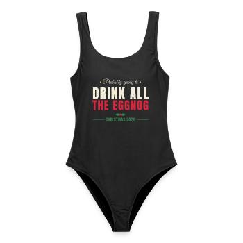 Drink All The Eggnog - Weihnachten Familie - Frauen Badeanzug - Schwarz - Vorne - AI Model Female 172 light (172cm)