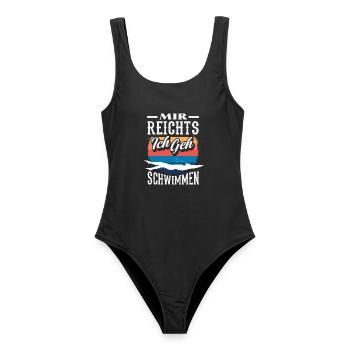 Schwimmsport Schwimmer Spruch Geschenk - Frauen Badeanzug - Schwarz - Vorne - AI Model Female 172 light (172cm)