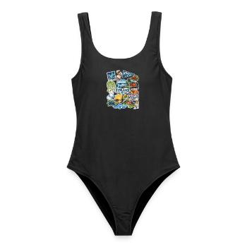 Finnland Reisesticker - Frauen Badeanzug - Schwarz - Vorne - AI Model Female 172 light (172cm)