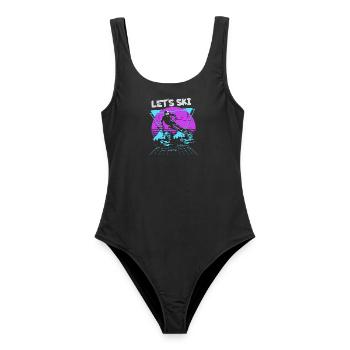 Lass uns Ski Neon Retro - Frauen Badeanzug - Schwarz - Vorne - AI Model Female 172 light (172cm)