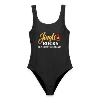 Jingle Rocks Weihnachten Glöckchen lustig - Frauen Badeanzug - Schwarz - Vorne - AI Model Female 172 light (172cm)