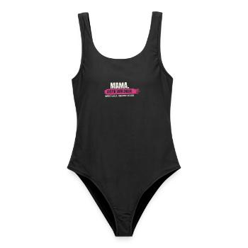 Mama – Chefin vom Chaos - Frauen Badeanzug - Schwarz - Vorne - AI Model Female 172 light (172cm)