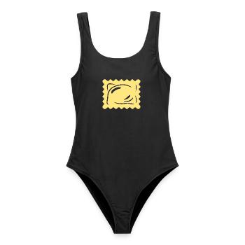 Pasta Nudeln Ravioli Italien Geschenk Weihnachten - Frauen Badeanzug - Schwarz - Vorne - AI Model Female 172 light (172cm)