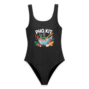 Pho Kit Lustige Vietnamesische Essensliebhaber - Frauen Badeanzug - Schwarz - Vorne - AI Model Female 172 light (172cm)