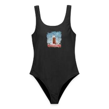 COLD STEAK Lighthouse Textilien und Geschenkartikel - Frauen Badeanzug - Schwarz - Vorne - AI Model Female 172 light (172cm)