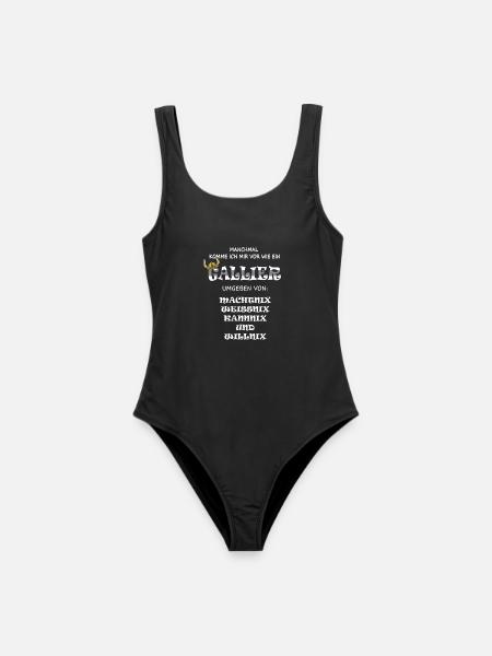 Gallier Machtnix Kannnix Willnix Weissnix Tutnix - Frauen Badeanzug - Schwarz
