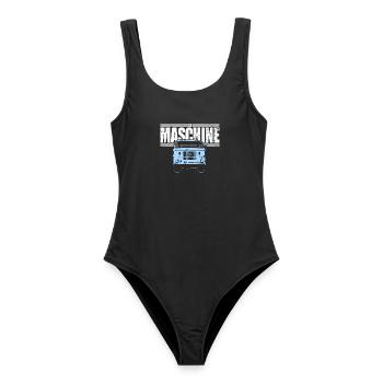 W50 - Die Maschine - Frauen Badeanzug - Schwarz - Vorne - AI Model Female 172 light (172cm)