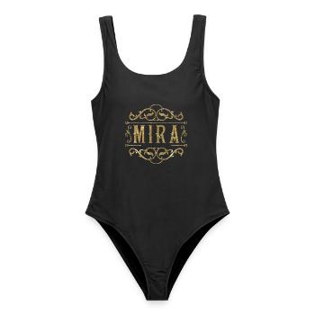 Mira gold - Frauen Badeanzug - Schwarz - Vorne - AI Model Female 172 light (172cm)
