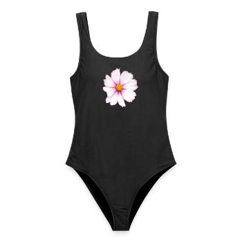 weiße Blume - Frauen Badeanzug - Schwarz - Vorne - AI Model Female 172 light (172cm)