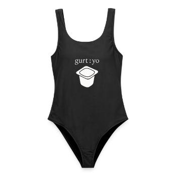 Joghurt Wortspiel Gurt Yo - Frauen Badeanzug - Schwarz - Vorne - AI Model Female 172 light (172cm)
