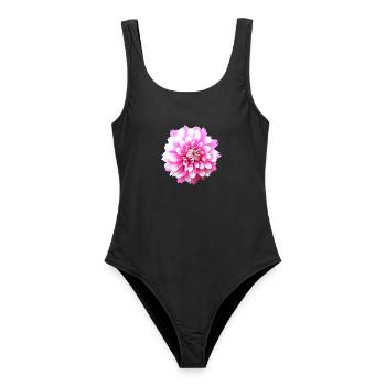 Blume rosa pinke Blume Blumen pink rosa Blumen - Frauen Badeanzug - Schwarz - Vorne - AI Model Female 172 light (172cm)
