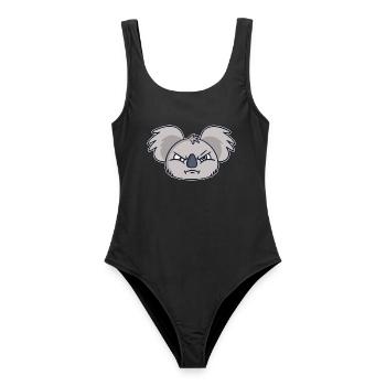 Koala Morgenmuffel wütend böse Koalabär - Frauen Badeanzug - Schwarz - Vorne - AI Model Female 172 light (172cm)