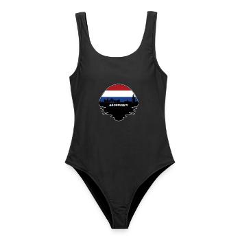 Groningen Niederlande Flagge Skyline Silhouette Trav - Frauen Badeanzug - Schwarz - Vorne - AI Model Female 172 light (172cm)
