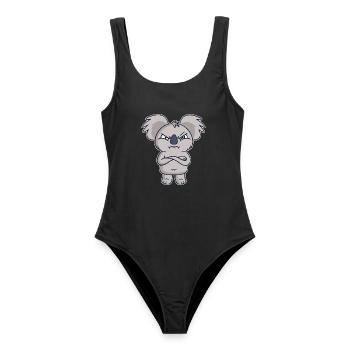 Koala wütend böse Morgenmuffel Koalabär - Frauen Badeanzug - Schwarz - Vorne - AI Model Female 172 light (172cm)