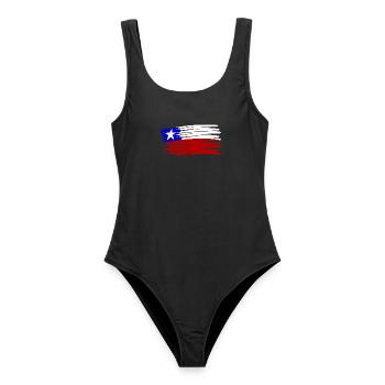 Chile Flag Flagge painted gemalt - Frauen Badeanzug - Schwarz - Vorne - AI Model Female 172 light (172cm)