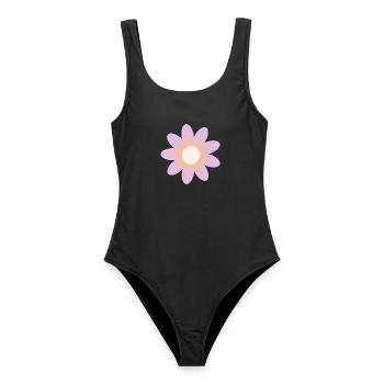 Blume pastell Blume Blumen pastell Blumen flieder - Frauen Badeanzug - Schwarz - Vorne - AI Model Female 172 light (172cm)