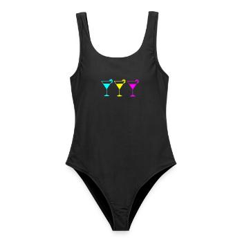 Cocktail Sommer Strand Urlaub - Frauen Badeanzug - Schwarz - Vorne - AI Model Female 172 light (172cm)